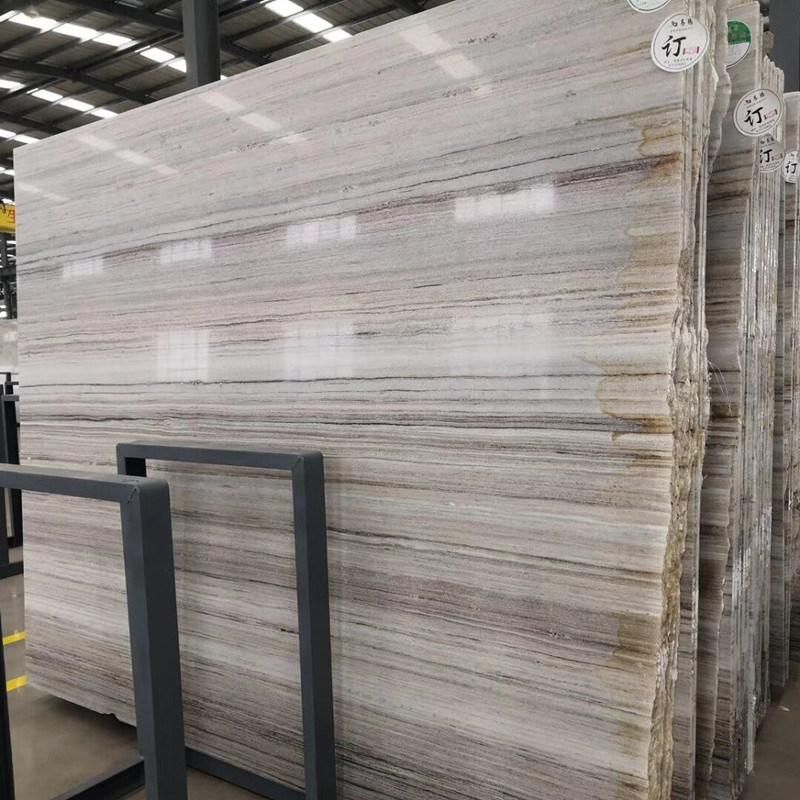 China Crystal Wood White Marble Tile for Flooring/Staircase/Steps