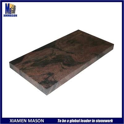 Canadian Style Flush Red Granite Memorial Stone