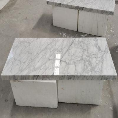 Cut-to-Size Chinese Kitchen Natural Marble Granite Stone Carrara White Calacatta Vanity Countertop with Grey Veins