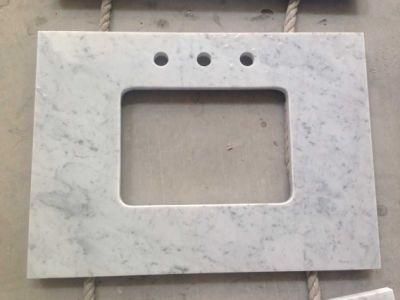 Polished Carrara White Marble Vanity Top for Bathroom