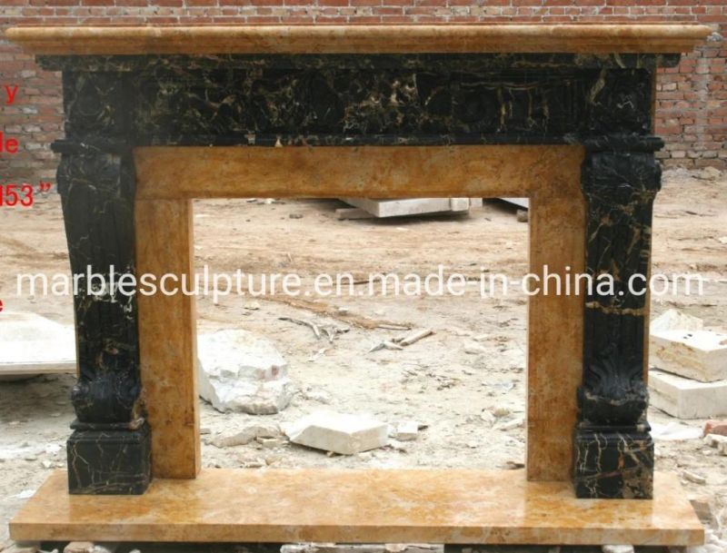 Simple Classic Good Hand Carving Sculpture Marble Fireplace (SYMF-074)