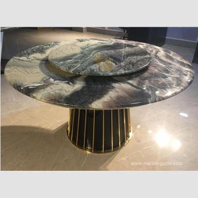 China Landscape Black/Green/Brown/White/Purple Marble Stone for Dining Table/Countertop Background/Flooring/Wall