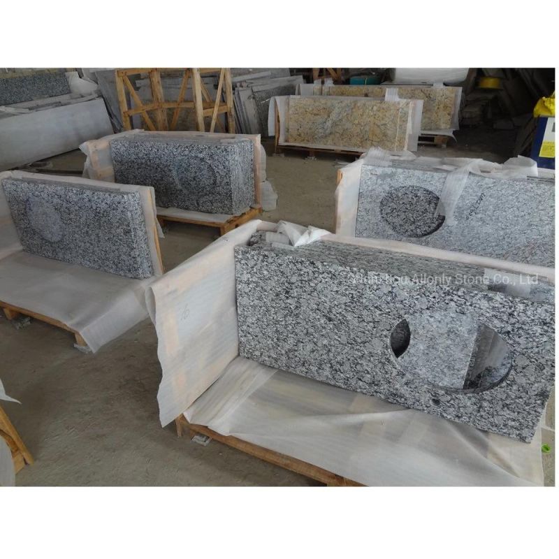 Cheap Wholesale Eased Polish Spray White Granite Countertops Bathroom