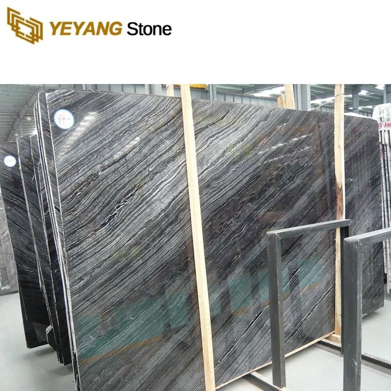 Hot Sell Wood Veins Black Marble, Blac/White Vein Marble