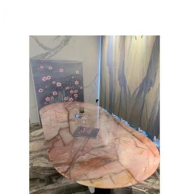 Pink Rose Red Nature Stone Quartzize Marble Table Top