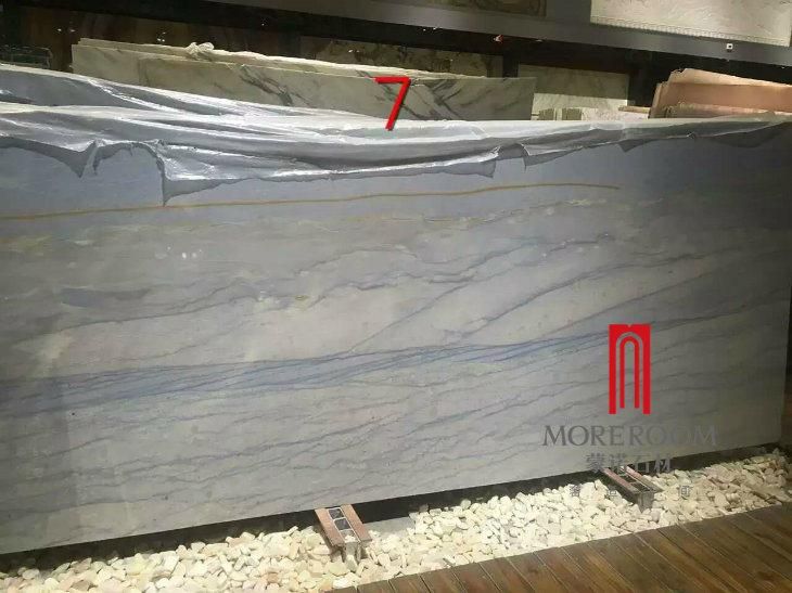 Italy Marble Stone Exhibition Azul Macauba Grainte Light Blue Marble Slab