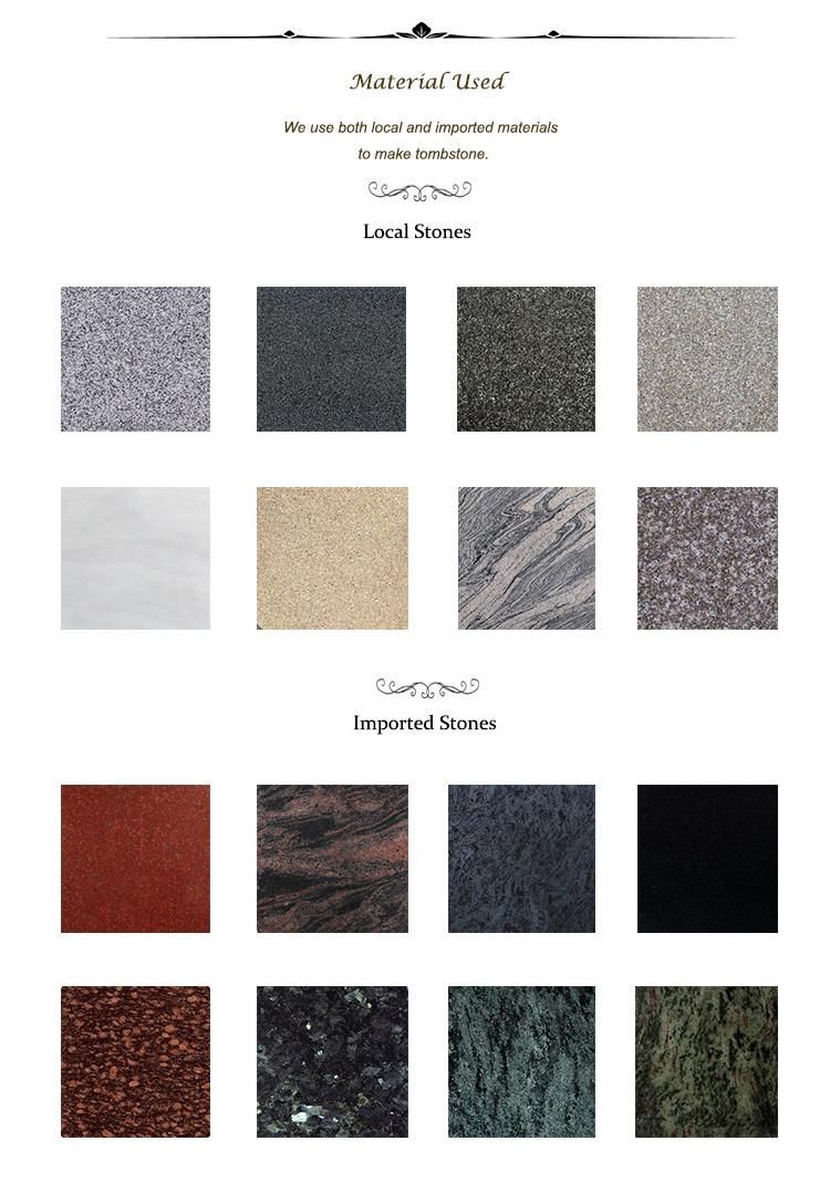 Big Natural Grey and Black Granite Kerb Tombstone