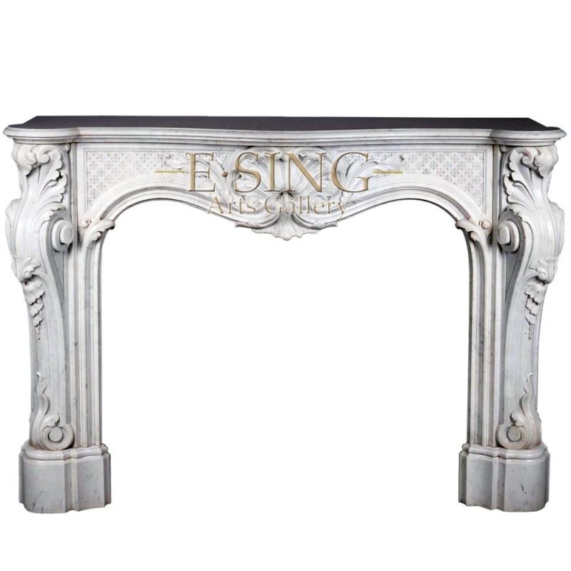 White Marble Fireplace for Home Deco