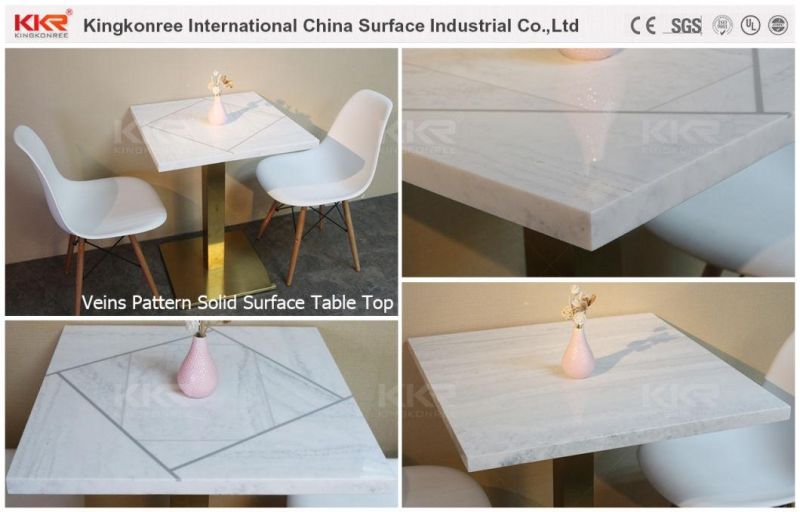 Kkr Cafeteria Fast Food Tables Chairs Restaurant Artificial Marble Like Table Tops