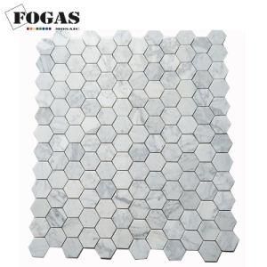 Natural Stone 2X2inch Carrara White Hexagon Marble Mosaic Tile