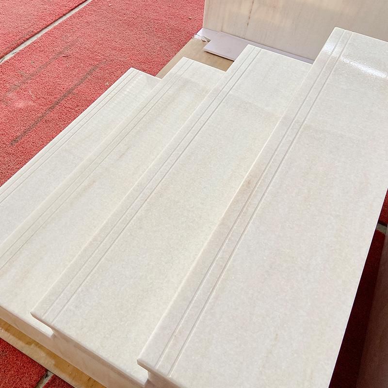 Actory Outlet White Eurasian Wood Grain Marble Stairs and Ladder Customizable Natural Marble Stairs Marble Staircase