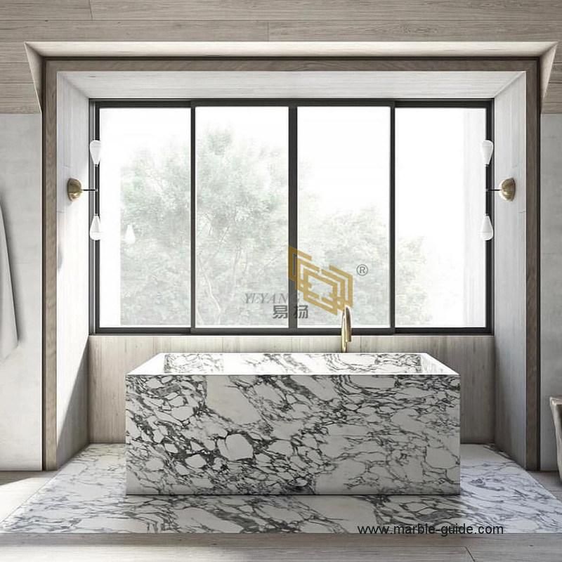 Arabescato Carrara White Marble Tile for Flooring/Wall Marble Slab for Kicthen/Bathroom/Vanity/Countertop