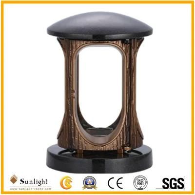 China Supplier Funeral Supplies Cemetery and Monument Accessories Shanxi Black Granite Memorial Lantern Religious