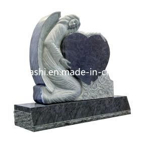 Discount Price Grey Granite Grave Heart Memorial Headstone with Angel