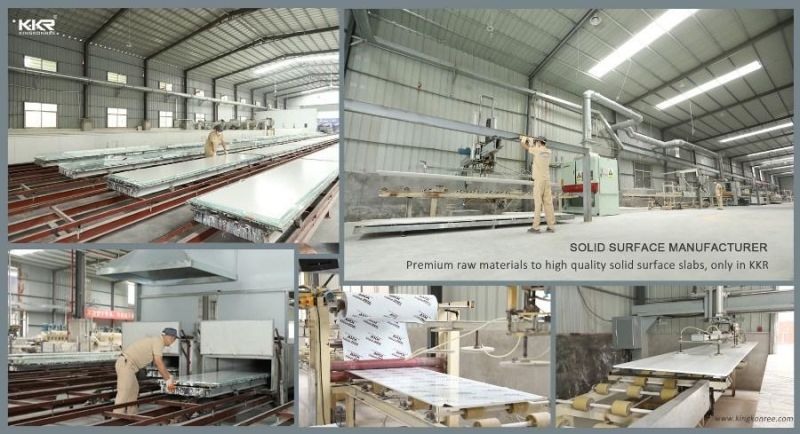 Textured Marble Look Solid Surface Stone Wall Panel for Decoration