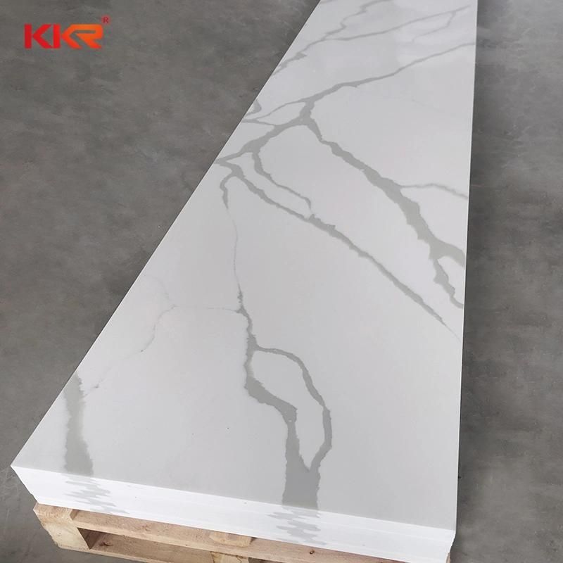 12mm, 15mm, 20mm Carrara White Marble Slab Corian Artificial Stone in Acrylic Solid Surface Slabs Materials