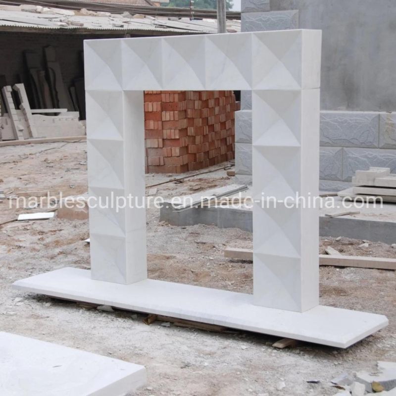 Simple Style Morden White Marble Stone Fireplace Home Decoration (SYMF-266)