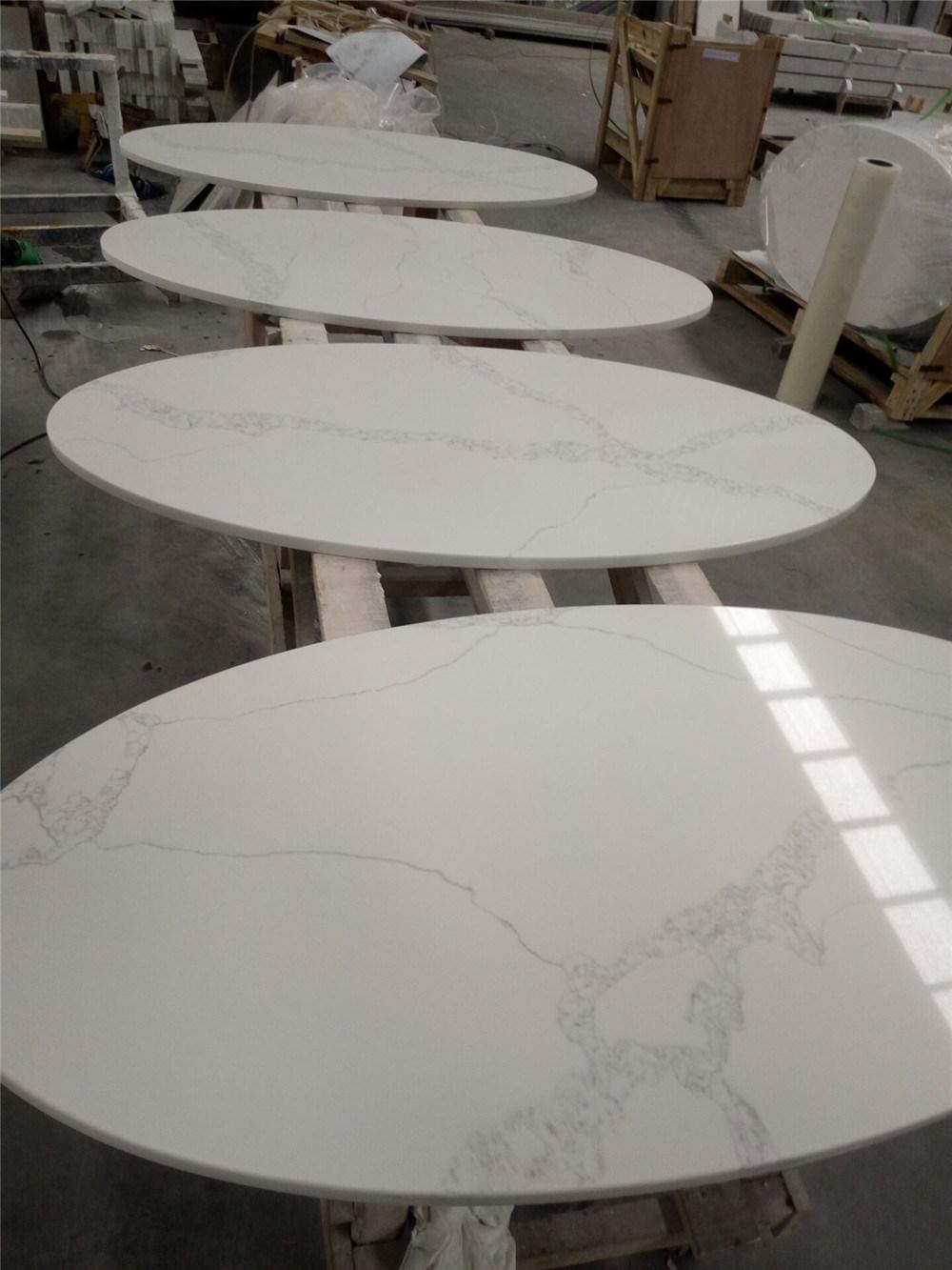 Artificial Stone Calacatta/Carrara White Quartz Wholesale Solid Surface Counter Top Table