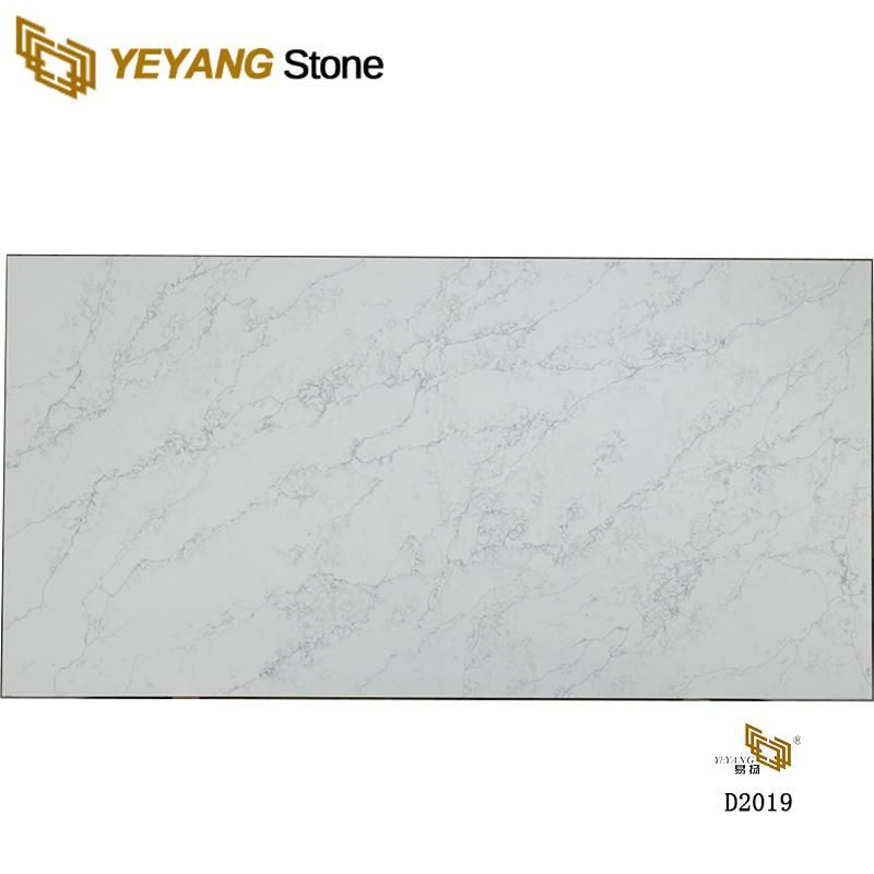 Calacatta Quartz Backsplash Quartz Floor/Tile/Slab Kitchen Countertop for Building Project