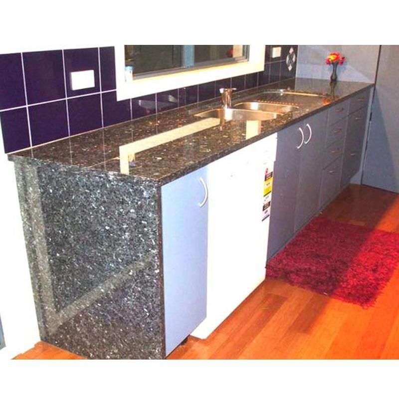 Chinese Import Export Custom Size Granite Stone Sliver Blue Pearl Kitchen Granite Countertops