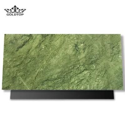 Deep Green Marble Vein Kitchen Countertops Island Worktop Table Tops Bathroom Vanity Wall Panels Natural Stone Tiles Marble Slabs