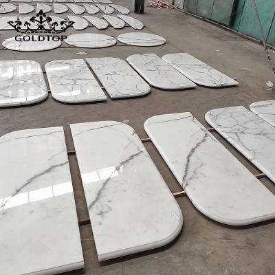 China Natural Stone Polished/Honed Calacatta White Marble Slabs for Floor/Wall Slabs/Tiles/Stairs/Sills/Column/Mosaic Interior Decoration