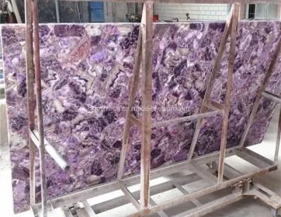 Building Material Luxury Amethyst Stone Purple Quartize Gemstone Tile Slab