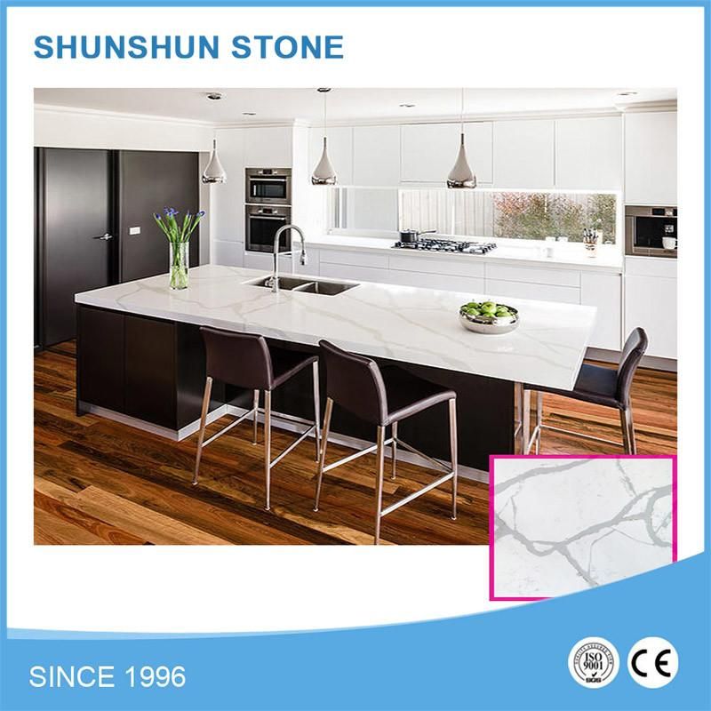 Popular White Quartz Stone Countertop Materials for Bathroom