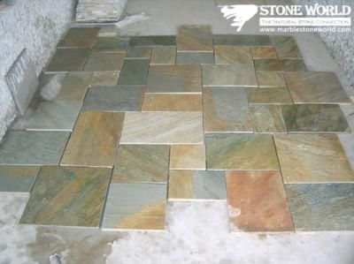 Rusty Natural Slate Tumbled Stone for Paving /Driveway