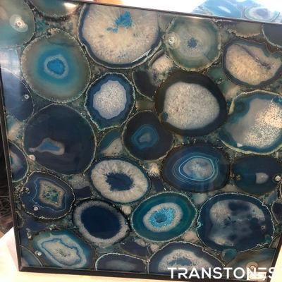 Translucent Decorated Polished Customized Size Agate Wall Panel