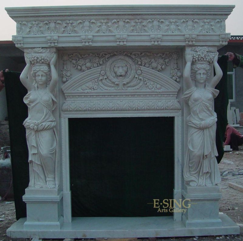Exported to Worldwide Chinese Wholesale Natural Marble Fireplace Model