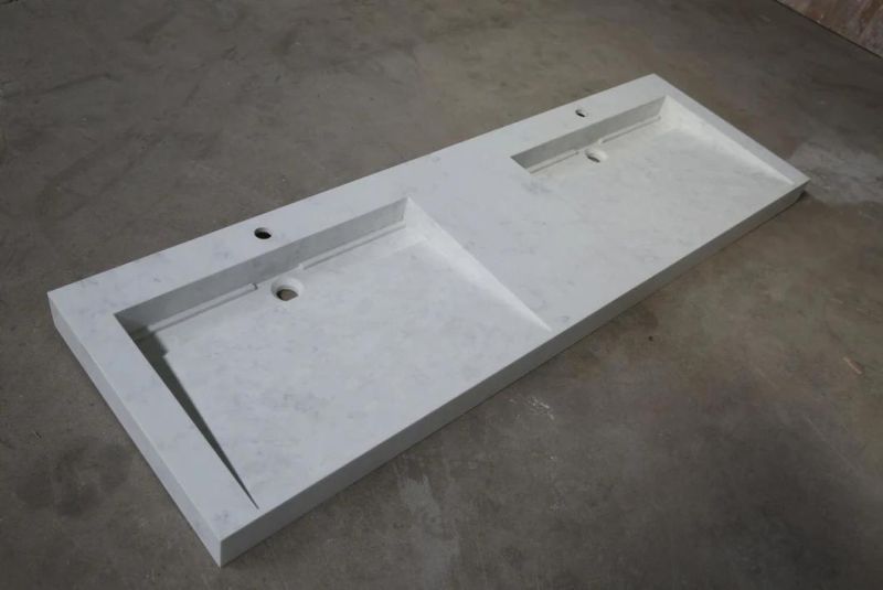 White Marble Look Kitchen Quartz Countertop Stone for Bathroom Vanity Countertop