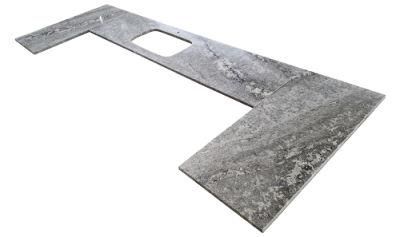Custom Natural Grey Granite Materials Solid Surface Kitchen Island Countertops