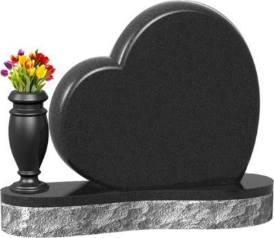 China Black Granite Customized Heart Tombstone