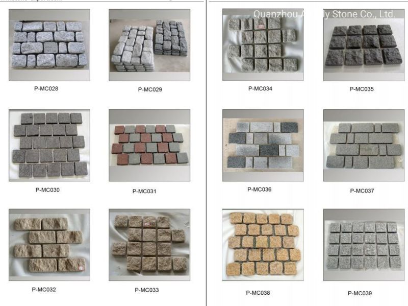 Natural Paving Floor Mesh Granite Cube Stone Cobblestone for Driveway