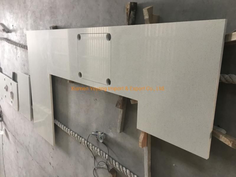 Solid Surface White Quartz Stone Countertop for Kitchen and Bathroom (YY-MS197)