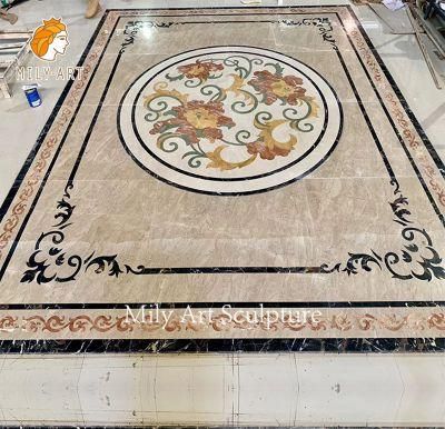 Entrance Floor Living Room Large Circle Marble Medallion for Villa/Hotel