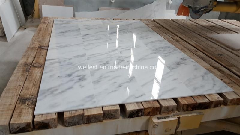 Popular Flooring Polished Grey Vein White Marble Tile