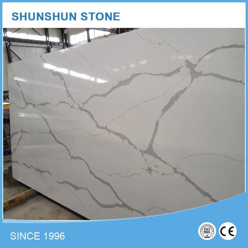 Calacatta White Quartz Stone Big Slab for Countertop