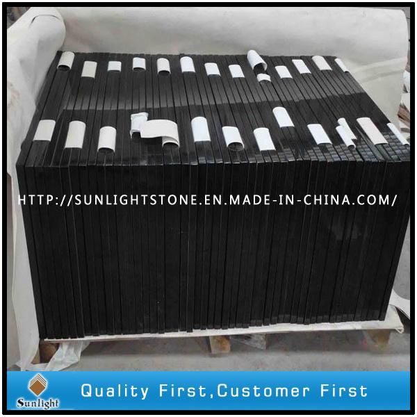 Absolute China Black Granite Tiles Flooring for Bathroom