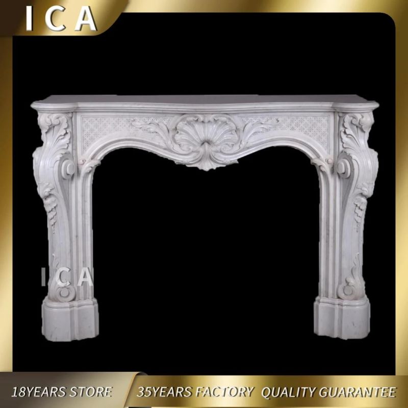 Indoor Natural Marble Fireplace and Stone Fireplaces