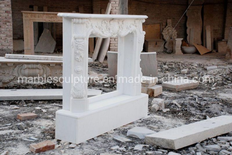 Cheap Natural Carving White Marble Fireplace Surround Mantel (SY-MF302)