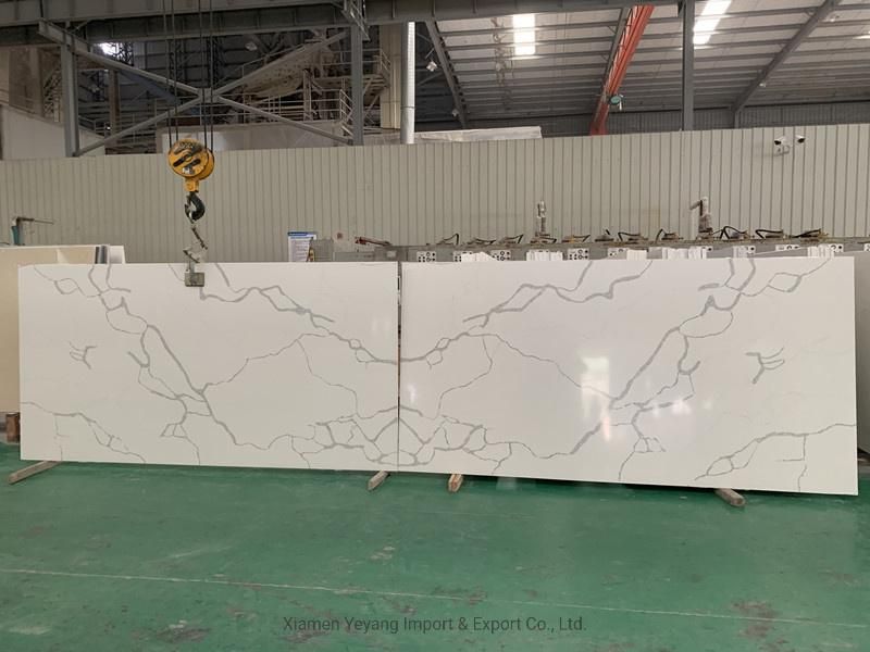 Wholesale Statuary Classique Quartz Slabs for Countertops/Vanitytops/Table/Island Tops