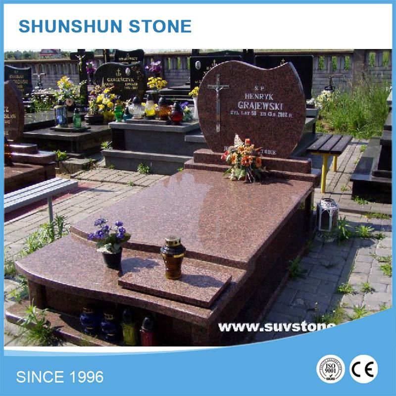 Customized Popular Hungarian Style Black Granite Tombstone