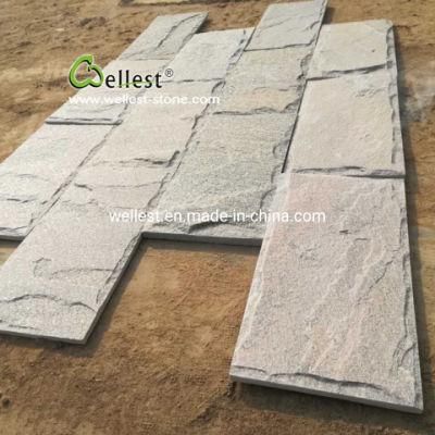 Pink Quartzite Rock Face Wall Mushroom Stone