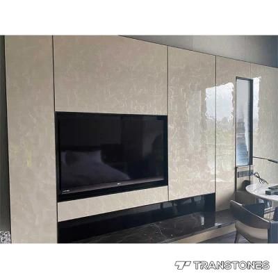 Hot Sale Wood Veins Modern Decorated Polished Resin TV Wall Panel