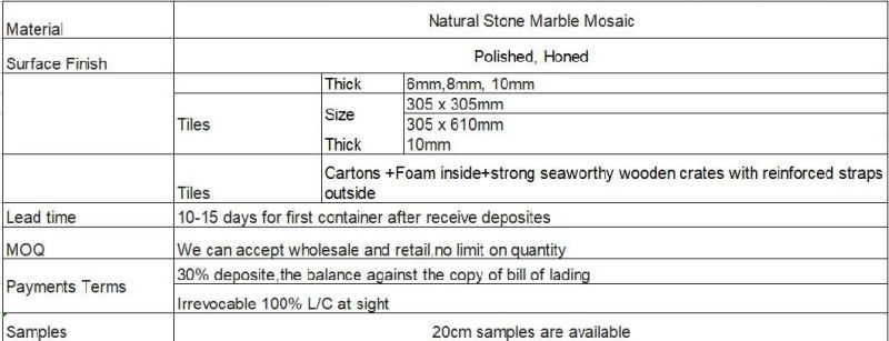 Flower Pattern Tile Bathroom Kitchen Backsplash Marble Mosaic Tile