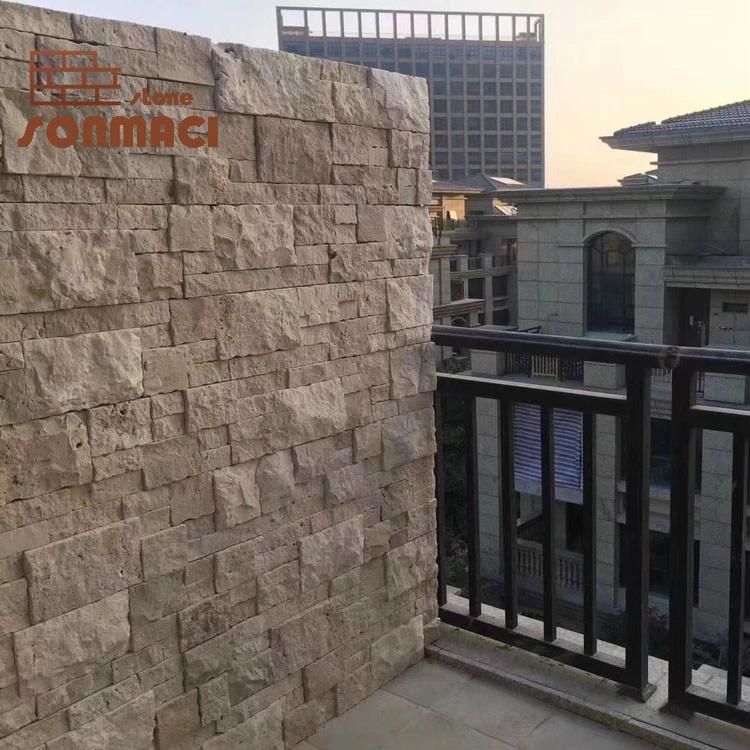 Beige Travertine Natural Stone Wall Cladding Slate