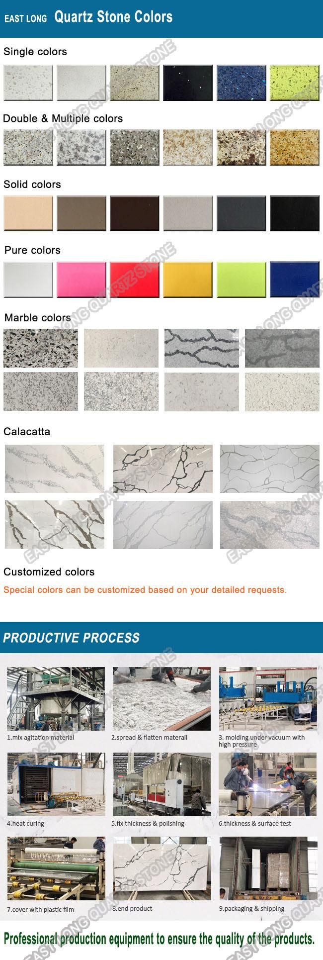 Quartz Stone Kitchen Countertop for Home Decoration with SGS Report (Calacatta)