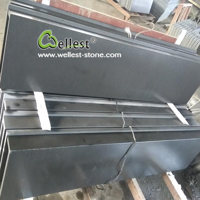 Black Basalt Honed Finish L Shape Stairs/ Steps/ Treads and Risers